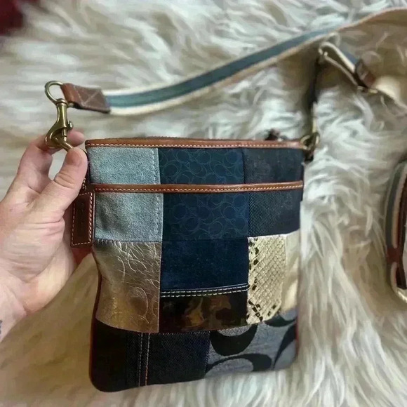 Coach Lynda Denim Patchwork Crossbody Bag B063-10006 - Picture 8 of 15